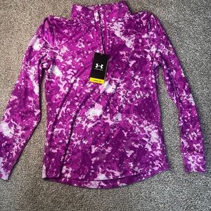 NEW! Under Armour Women's  Patterned Long Sleeve Quarter zip Pullover Top